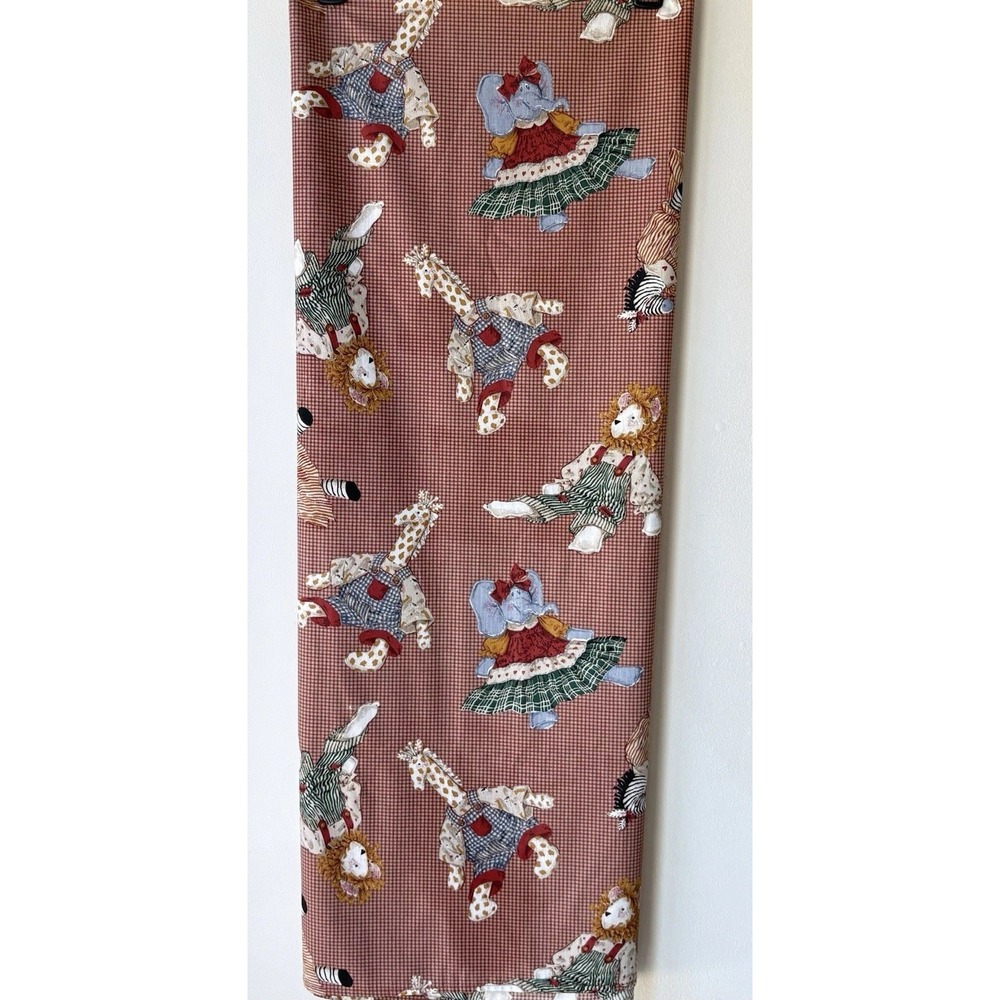 Daisy Kingdom Cotton Fabric "Toy Chest" Plaid Elephants Giraffes 2 Yds X 42"